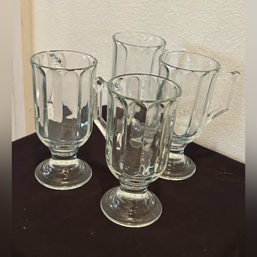 Set of 4 Indiana Glass Co.  Irish Coffee mugs/cups. 10oz. Vintage